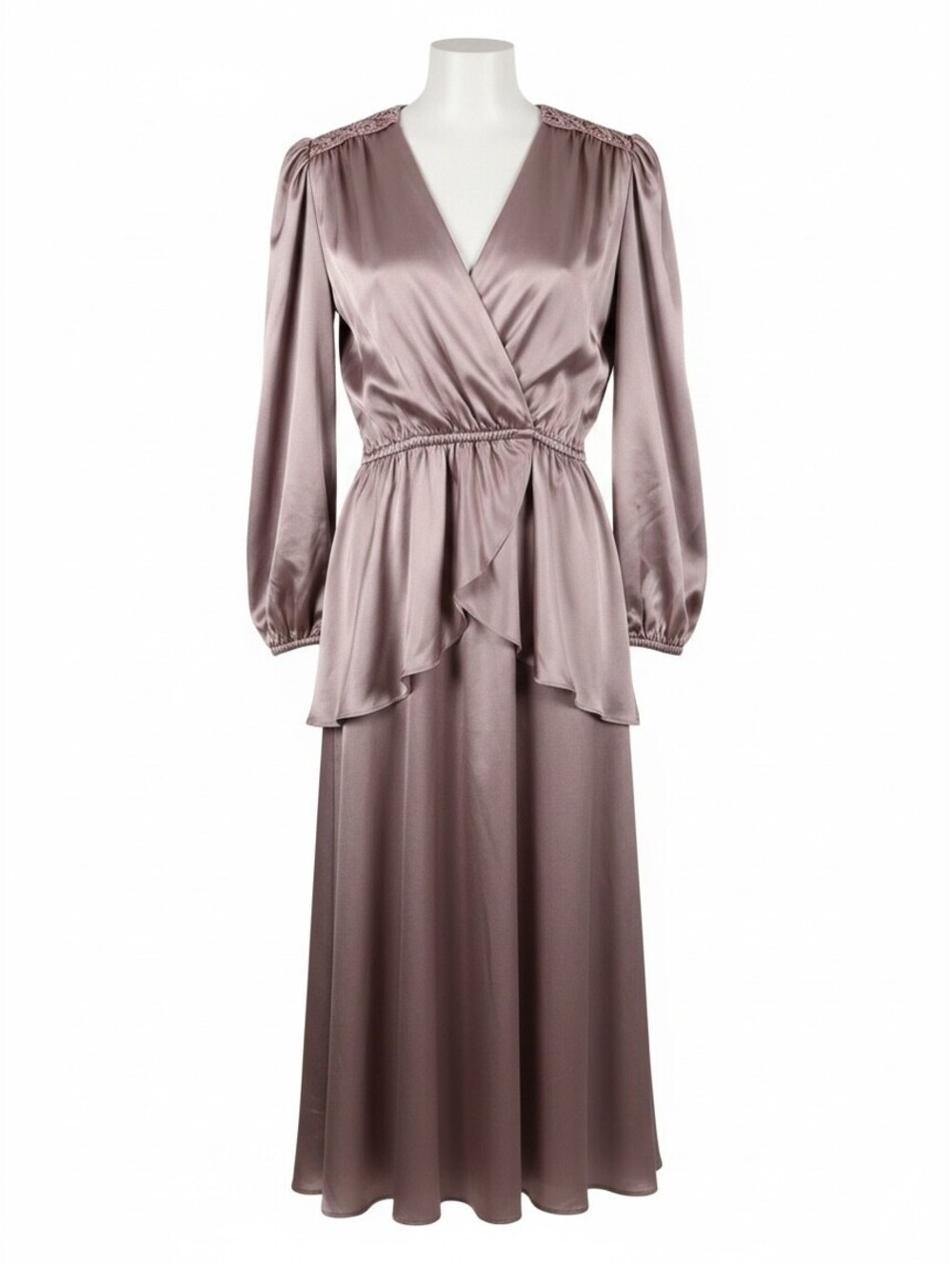 Vintage Samantha Black Satin Midi Dress 12 Old Money Romantic Cottagecore